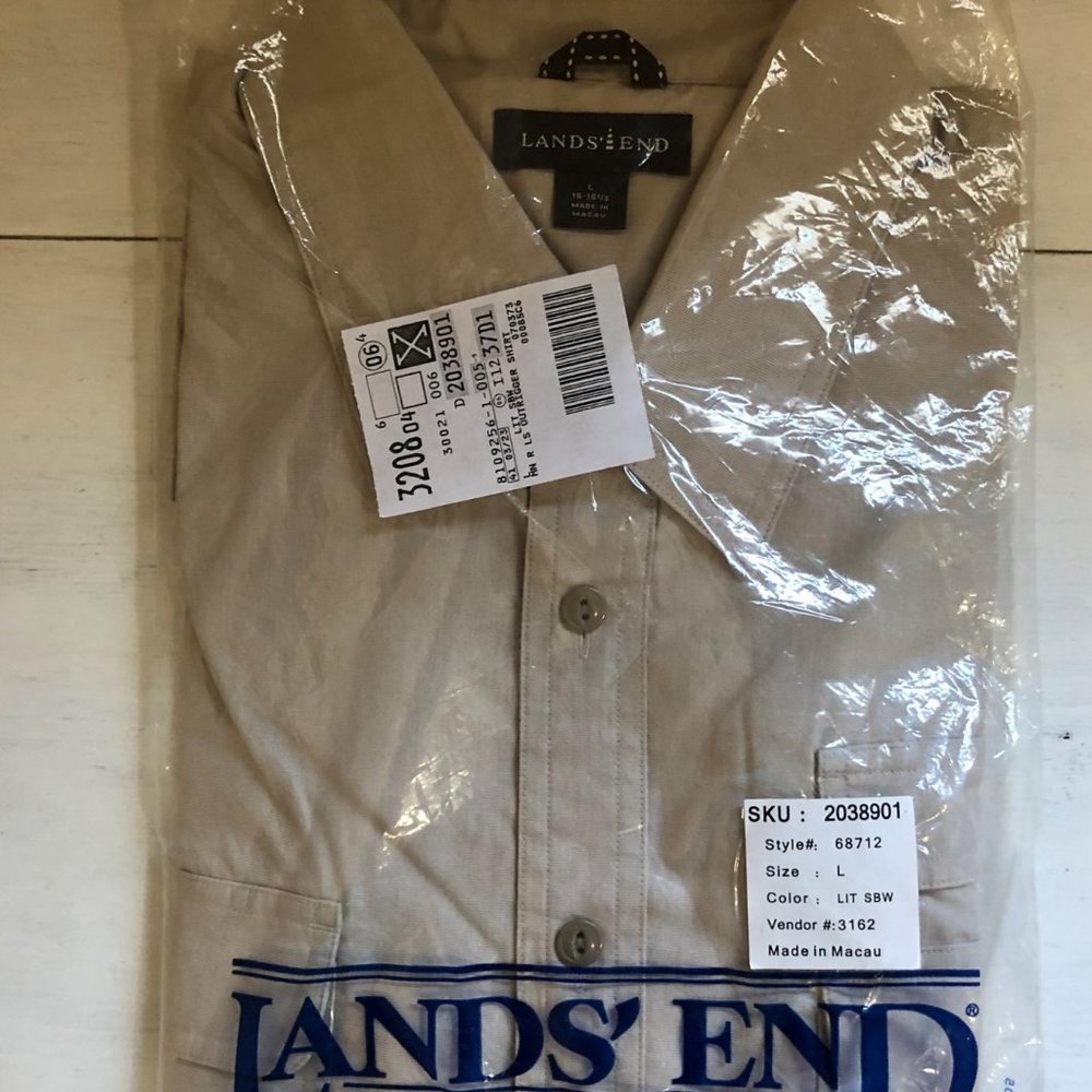 Vintage Lands' End Mens Long Sleeved Outrigger But